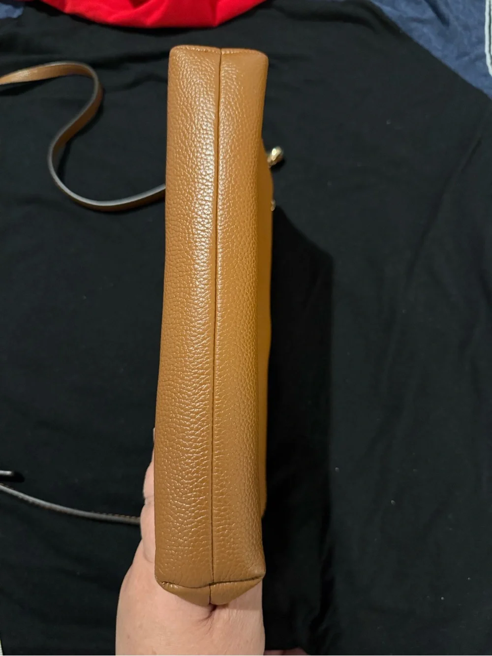 Michael Kors Pebbled Leather Crossbody Bag in Cognac Brown with Gold Hardware